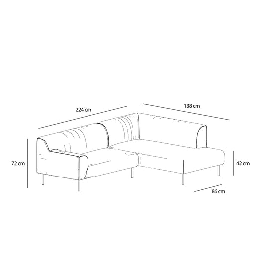 Bonnie L-Shape 3 Seats Sofa Green