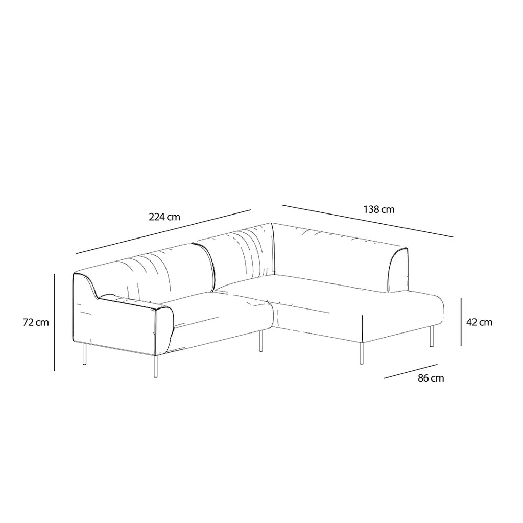 Bonnie L-Shape 3 Seats Sofa Green