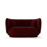 Rico 2 Seats Sofa Dark Red