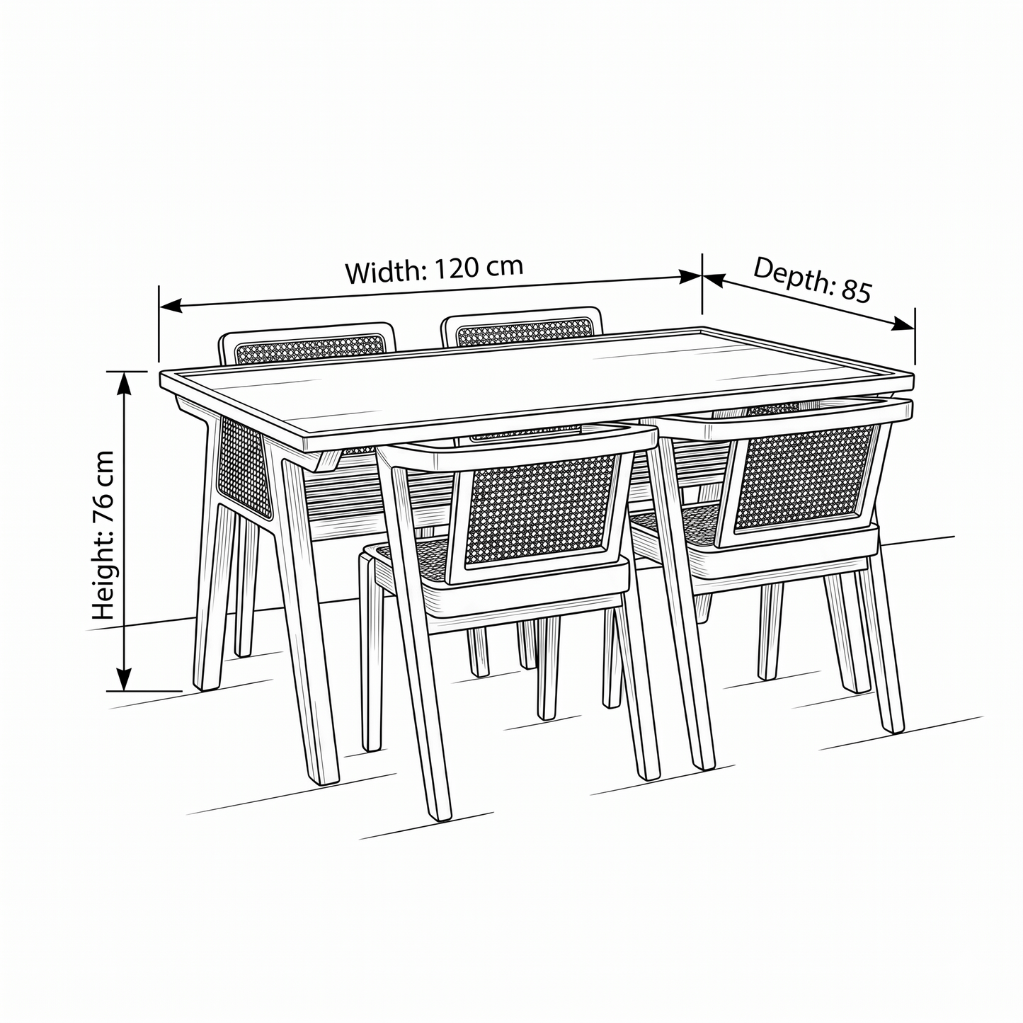 Lassio Table & 4 Chair Set