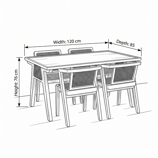 Lassio Table - 4 Chair Sets