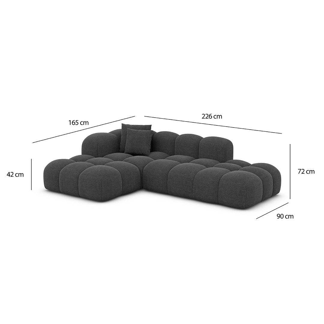 Nuage L-Shap 3 Seats Sofa Dark Grey