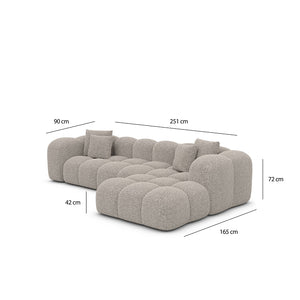 Lounge L-Shap 3 Seats Sofa Beige