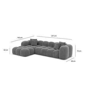 Lounge L-Shap 3 Seats Sofa Grey