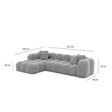 Lounge L-Shap 3 Seats Sofa Lite Grey