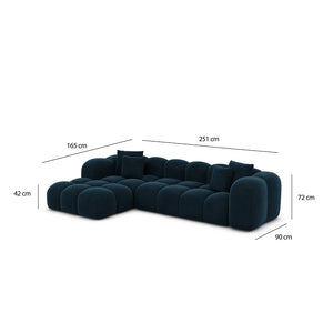 Lounge L-Shap 3 Seats Sofa Dark Blue