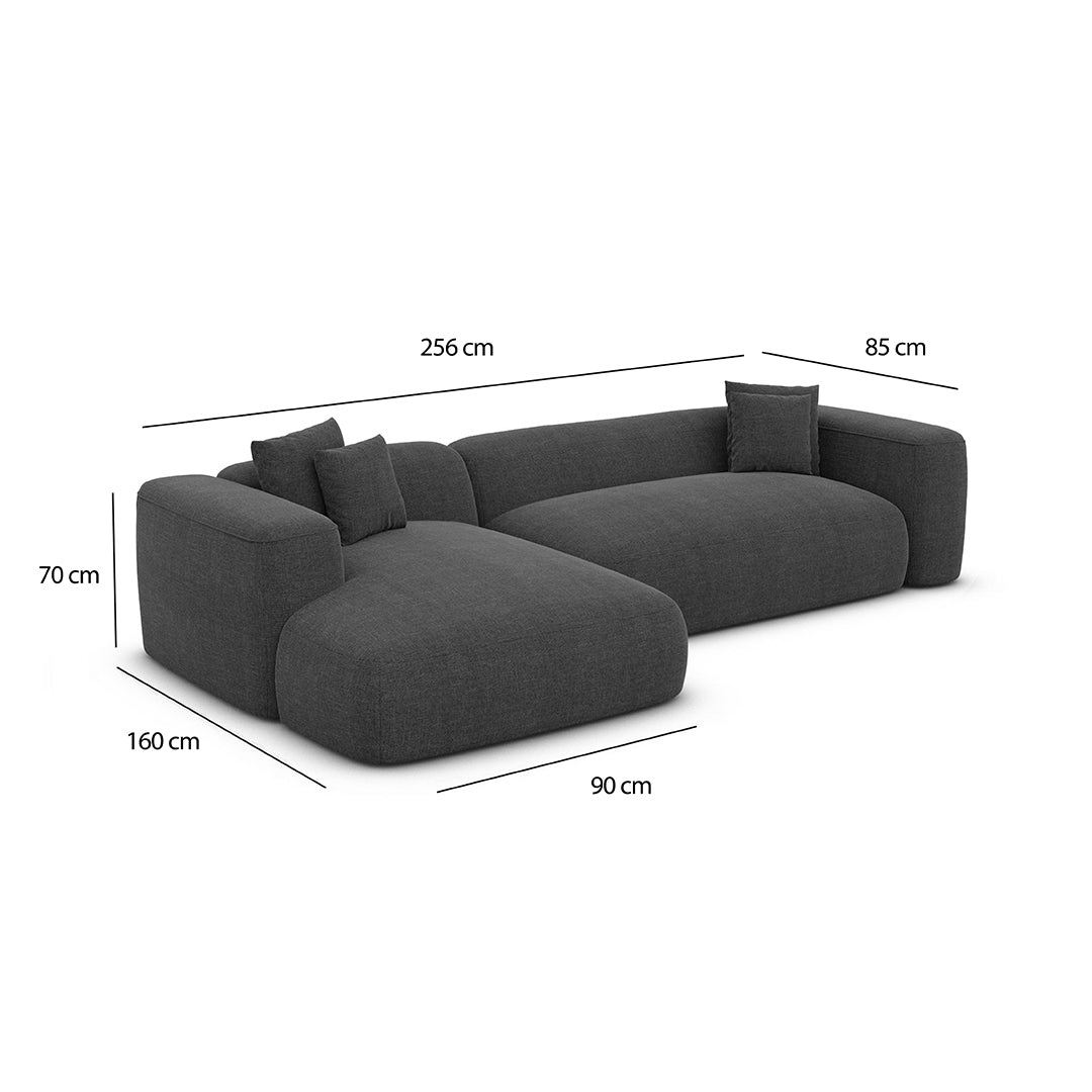 Soho L-Shap 3 Seats Sofa Dark Grey