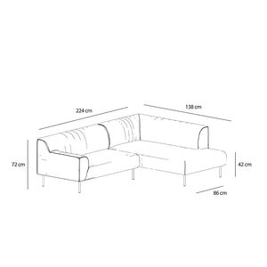 Bonnie L-Shape 3 Seats Sofa Brown