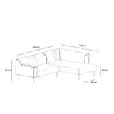 Bonnie L-Shape 3 Seats Sofa Brown