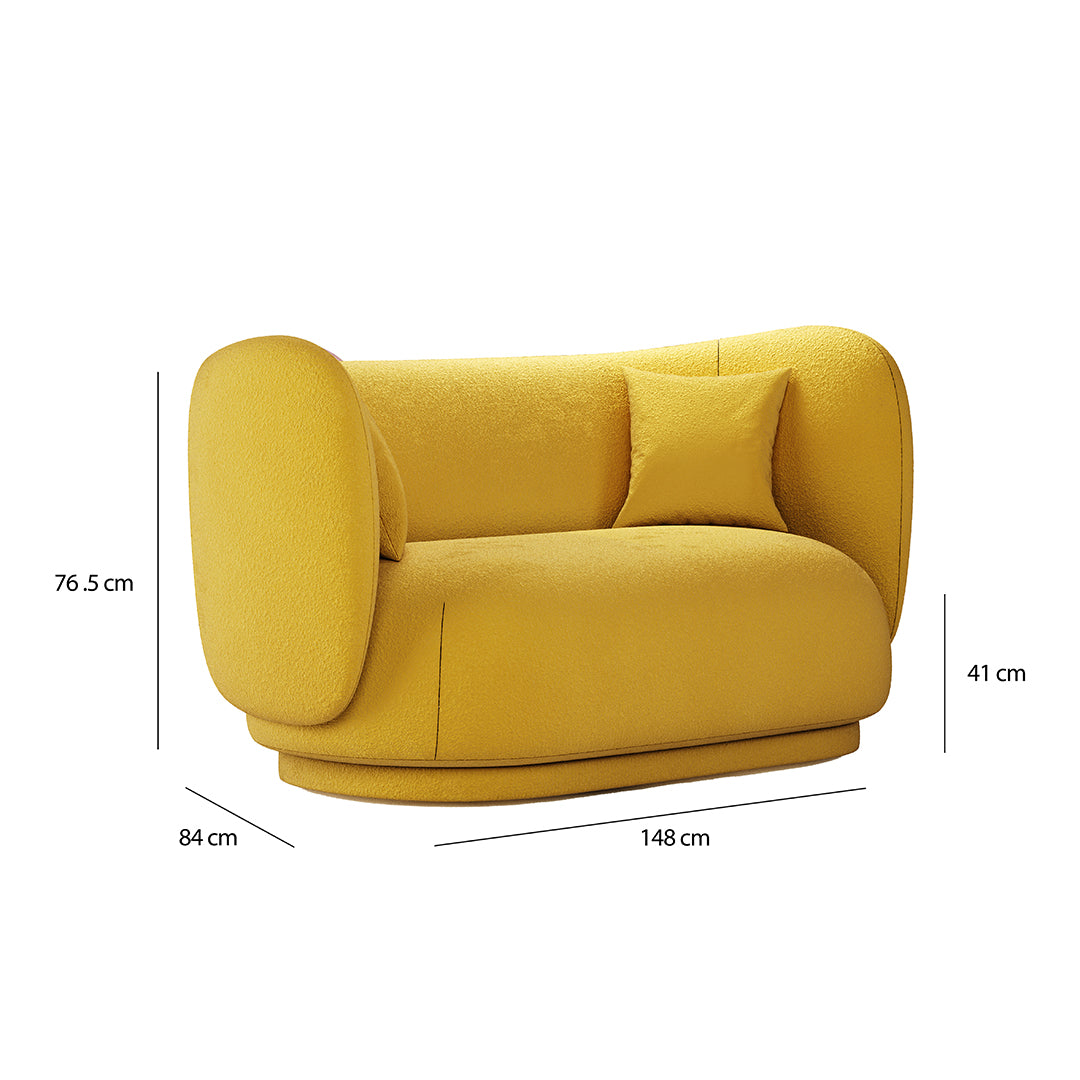 Rico 2 Seats Sofa Yellow