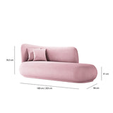 Boucle 2 Seats Sofa Pink