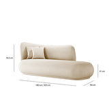 Boucle 2 Seats Sofa Beige