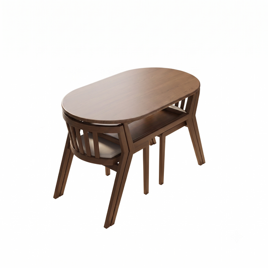 Foldable Extendable Dining Table - Solid Wood Top, Space - Saving Design