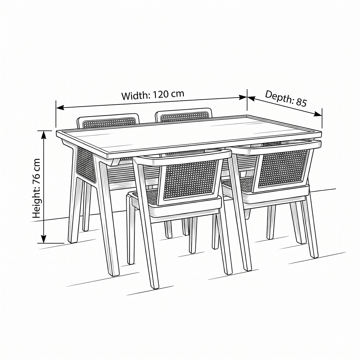 Lassio Table - 4 Chair Sets