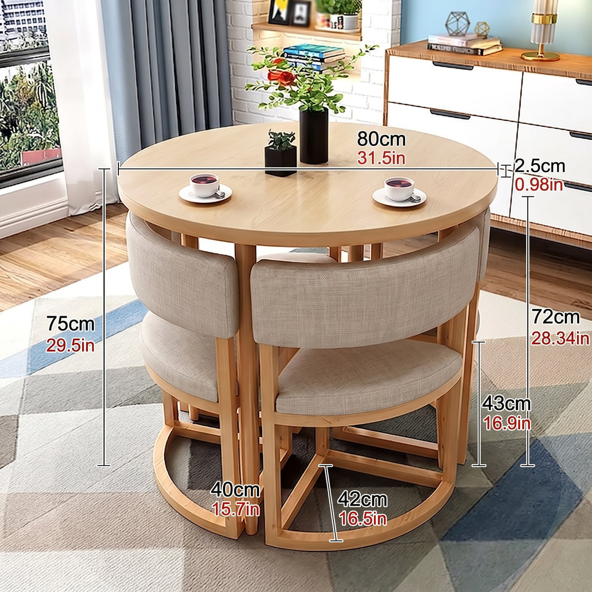 Ring 4 Sets Wood Table