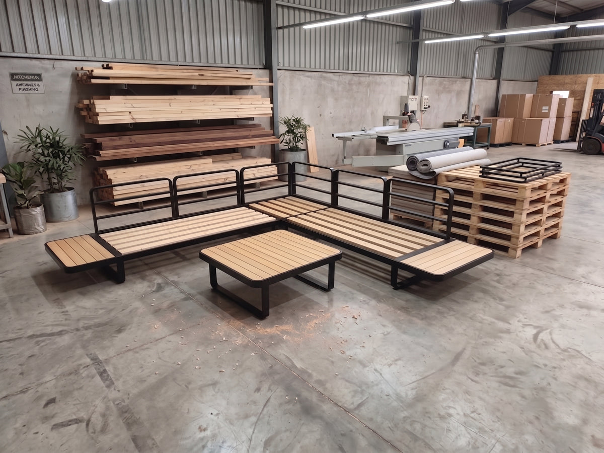 Salon Sofa Metal Outdoor Set
