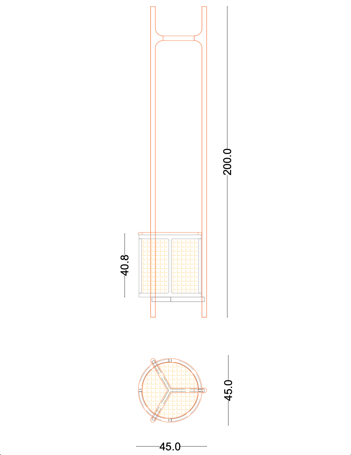 Round Cane & Beech Clothes Stand with Hidden Laundry Basket on Wheels – 200×45 cm