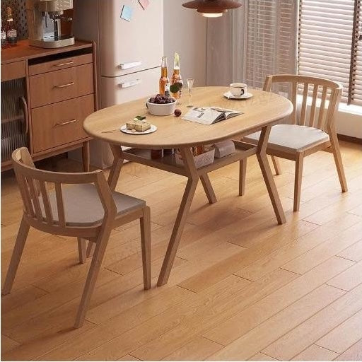 Foldable Extendable Dining Table - Solid Wood Top, Space - Saving Design