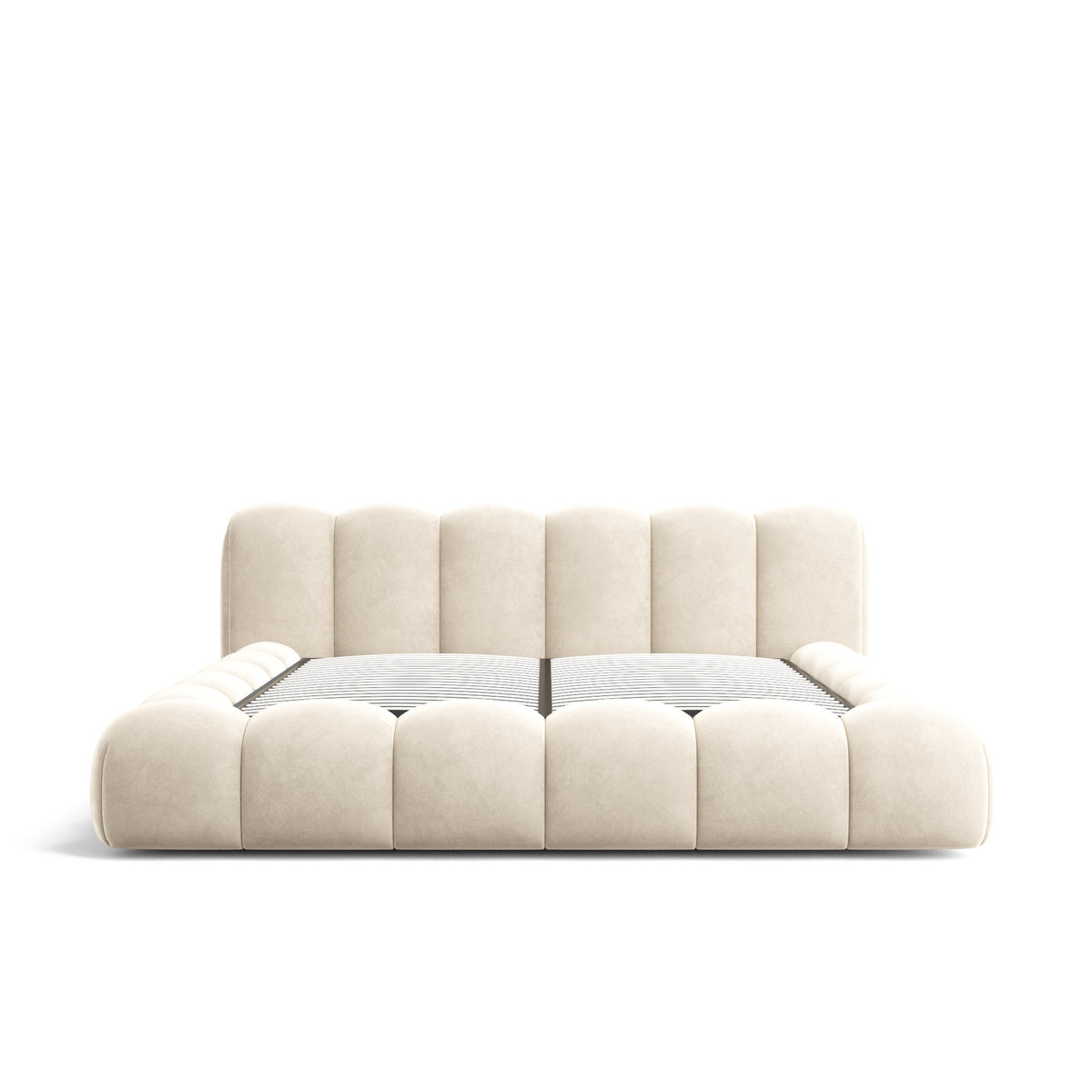 Upholstered Storage Bed with Hydraulic Lift & Slatted Base