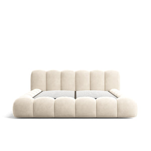 Upholstered Storage Bed with Hydraulic Lift & Slatted Base