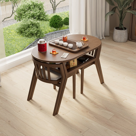 Foldable Extendable Dining Table - Solid Wood Top, Space - Saving Design
