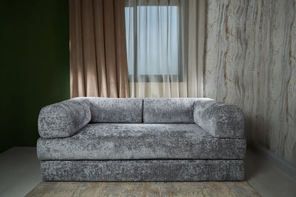 Bed 2 Seats Sofa Grey