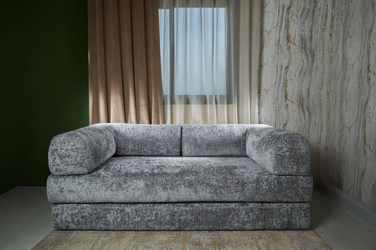 Bed 2 Seats Sofa Grey